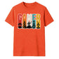 Vintage Retro Stripes Gamer Silhouette Graphic Unisex T-Shirt