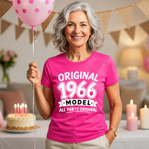 60th Birthday Present Ladies Tshirt Original 1966 Model All Parts Original