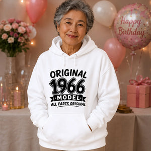 60th Birthday Present Unisex Hoodie Original 1966 Model All Parts Original