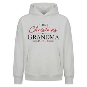 Our First Holiday As Grandma Christmas Oversized Hoodie