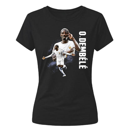 Ousmane Dembele France Football Graphic Ladies T-Shirt