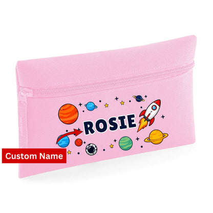 Space Rocket Kids Quadra Pencil Case with Custom Name
