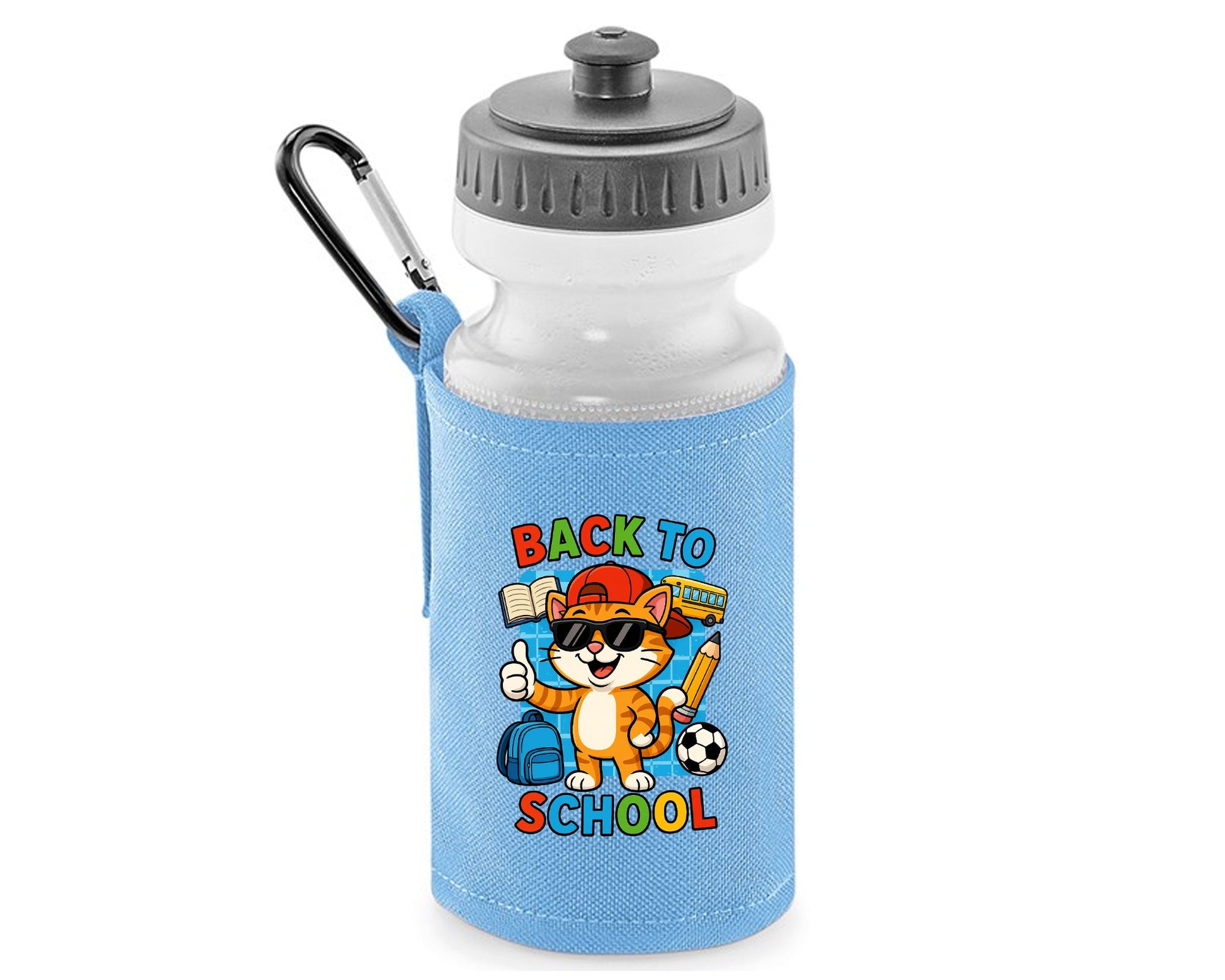 Back To School Water Bottle, Cute Cat Design For Girls & Kids, BPA-Free, Reusable & Leakproof, Perfect For Cat Lovers Water Bottle M8485