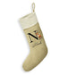 Custom Initial Reindeer Christmas Stocking