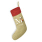Custom Initial Reindeer Christmas Stocking