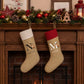 Custom Initial Reindeer Christmas Stocking