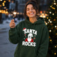 Santa Rocks Cool Sunglasses Christmas Unisex Hoodie