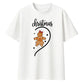 Matching Gingerbread Girl Half Heart Christmas Oversized T-Shirt