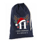 Custom Initial And Name Reindeer Antler Christmas Santa Sack