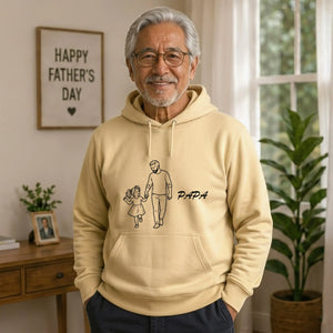 Papa Daughter Love Line Art Hoodie father day hoodie