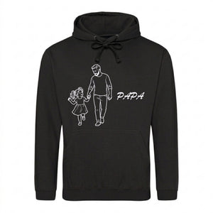 Papa Daughter Love Line Art Hoodie father day hoodie