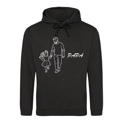 Papa Daughter Love Line Art Hoodie father day hoodie
