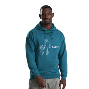 Papa Daughter Love Line Art Hoodie father day hoodie