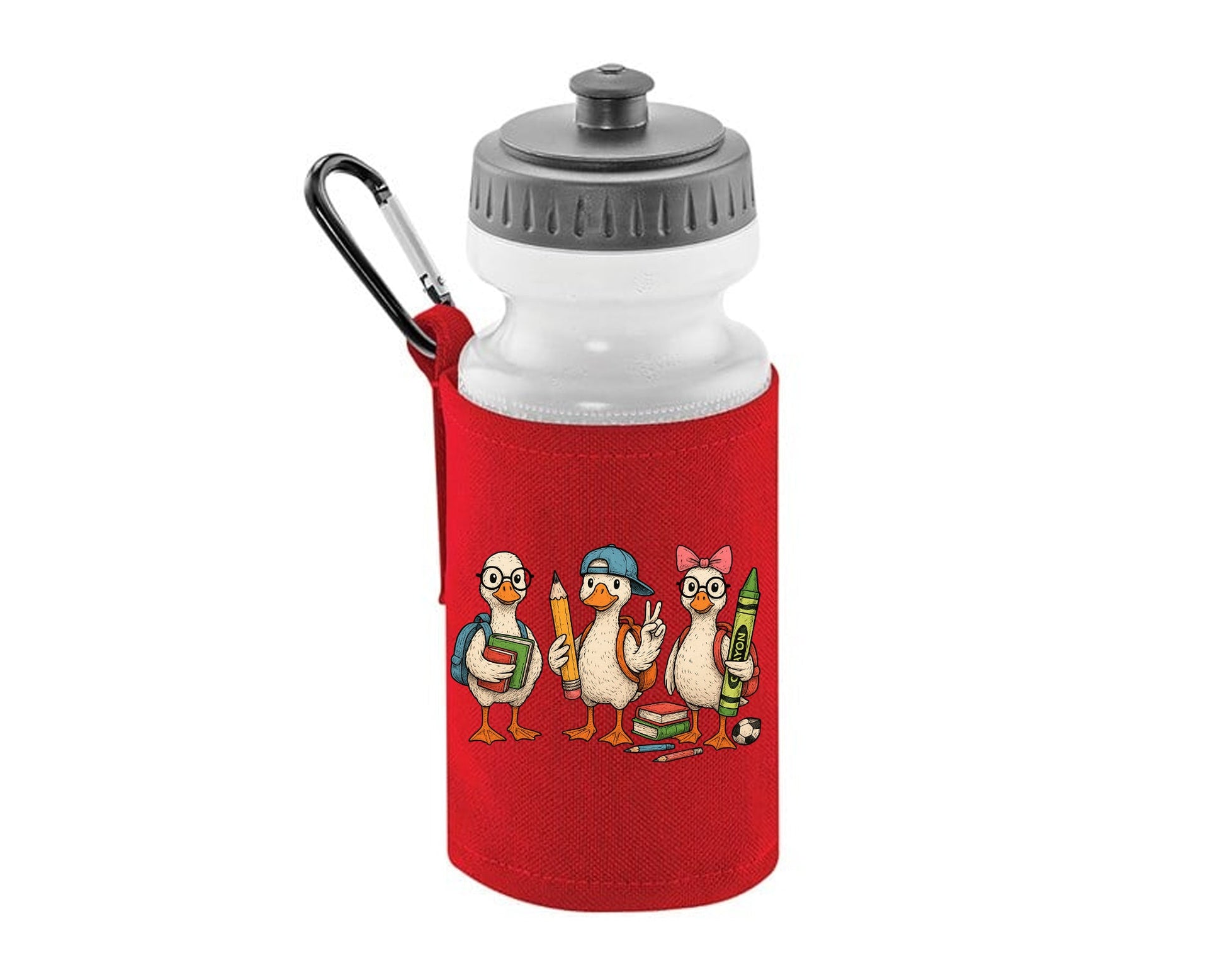 Back to School Water Bottle, Funny 3 Ducks Design For Kids, Teens & Duck Fans, Fun, BPA School Bottle Essential M8486