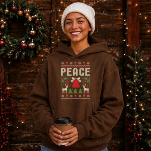Peace Nordic Print Ugly Sweater Christmas Oversized Hoodie