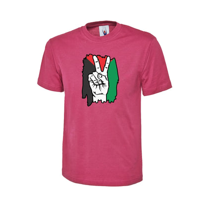 Peace sign flag brush stroke tee Palestine Unisex T-Shirt