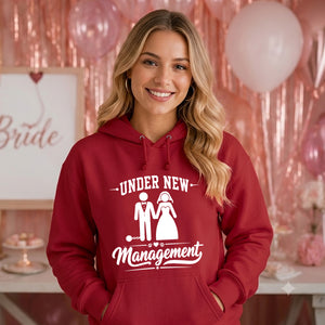 Humorous Marriage Management Slogan Bride & Groom Unisex Hoodie
