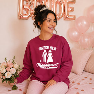 Funny Marriage Management Slogan Bride Groom Unisex Sweatshirt
