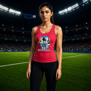 Lionel Messi Vamos Argentina Splash Art Ladies Tank Top