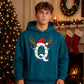 Personalised antler monogram Christmas Oversized Hoodie