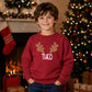 Personalised Antler Name Graphic Christmas Kids Sweatshirt