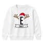 Personalised Antler Santa Name Christmas Kids Sweatshirt