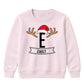 Personalised Antler Santa Name Christmas Kids Sweatshirt