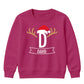 Personalised Antler Santa Name Christmas Kids Sweatshirt