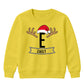 Personalised Antler Santa Name Christmas Kids Sweatshirt