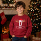 Personalised Antler Santa Name Christmas Kids Sweatshirt