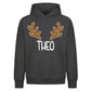 Personalised Antlers Custom Name Christmas Oversized Hoodie