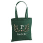 Personalised botanical leaf initial cotton canvas Tote Bag