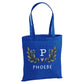 Personalised botanical leaf initial cotton canvas Tote Bag