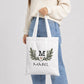 Personalised botanical leaf initial cotton canvas Tote Bag