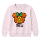 Personalised bow pumpkin face Halloween Kids Sweatshirt