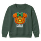 Personalised bow pumpkin face Halloween Kids Sweatshirt