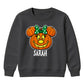 Personalised bow pumpkin face Halloween Kids Sweatshirt