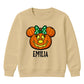 Personalised bow pumpkin face Halloween Kids Sweatshirt