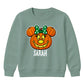 Personalised bow pumpkin face Halloween Kids Sweatshirt