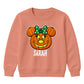 Personalised bow pumpkin face Halloween Kids Sweatshirt