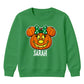 Personalised bow pumpkin face Halloween Kids Sweatshirt