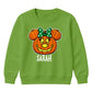 Personalised bow pumpkin face Halloween Kids Sweatshirt