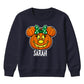 Personalised bow pumpkin face Halloween Kids Sweatshirt
