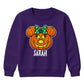 Personalised bow pumpkin face Halloween Kids Sweatshirt