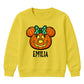 Personalised bow pumpkin face Halloween Kids Sweatshirt