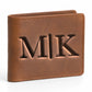 Personalised Custom Monogram Initials Bifold Leather Wallet