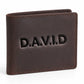 Personalised Custom Name Embossed Leather Bifold Wallet