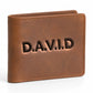 Personalised Custom Name Embossed Leather Bifold Wallet