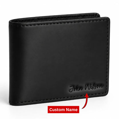 Personalised Custom Signature Name Bifold Leather Wallet