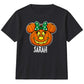 Personalised cute bow pumpkin name Halloween Kids T-Shirt